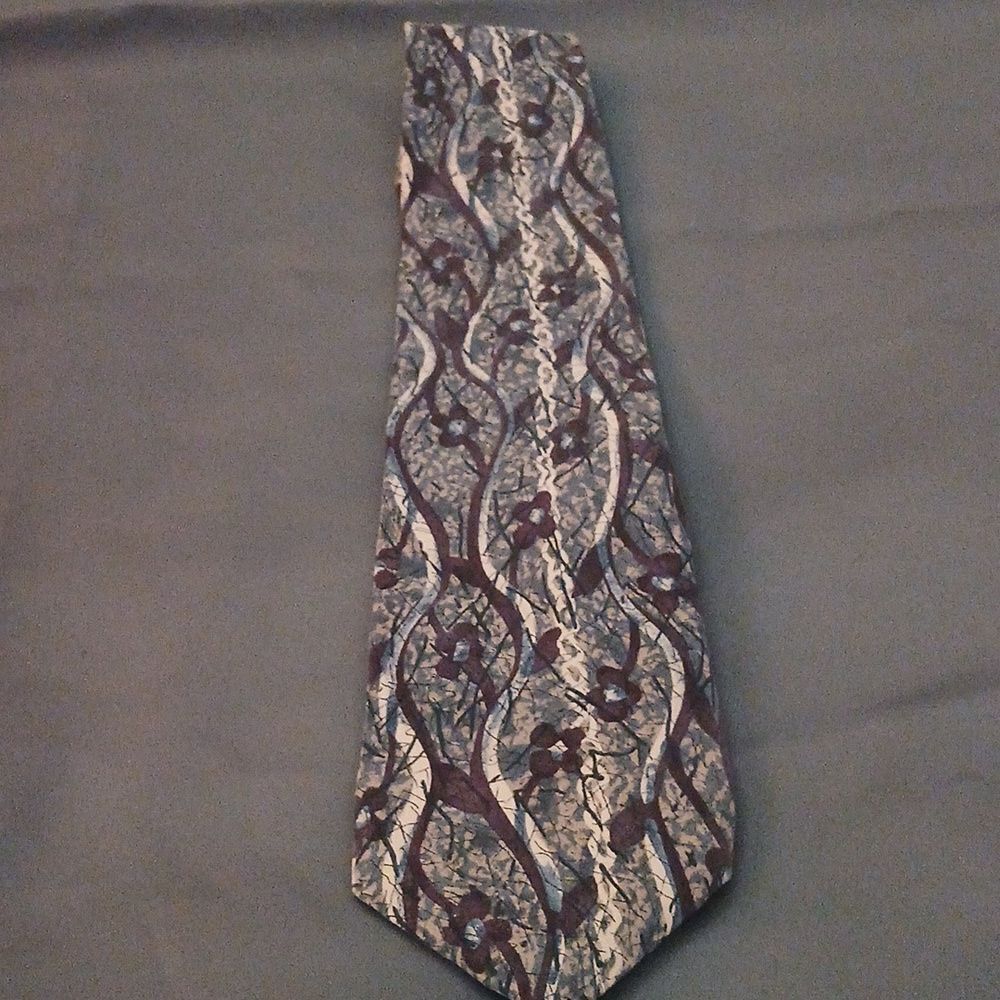 Alexander Llyod brown gray cream color silk tie NWOT